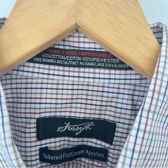 Forsyth Cream Multicolor Checkered Long Sleeve Dress Shirt - Picture 6 of 9